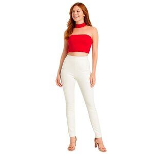 2/$30 NWT Choosy Size 6 Rose Red Sleeveless Halter Crop Top